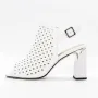 Sandale Dama cu Toc gros K596-80 Alb » Reina.Ro