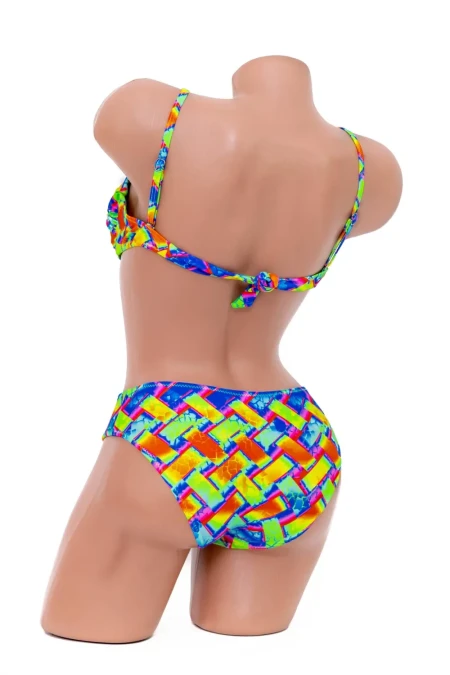 Costum de Baie Dama 2 Piese F03-1 Verde-Albastru » Reina.Ro