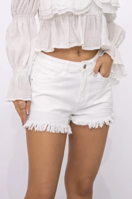 Blugi Scurti Dama HW111B Alb » Reina.Ro