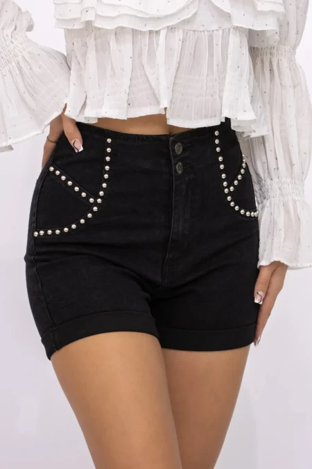 Blugi Scurti Dama HW-110A Negru » Reina.Ro