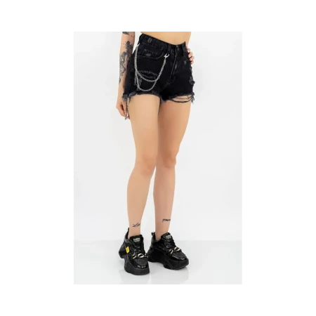 Blugi Scurti Dama SH113-2 Negru » Reina.Ro