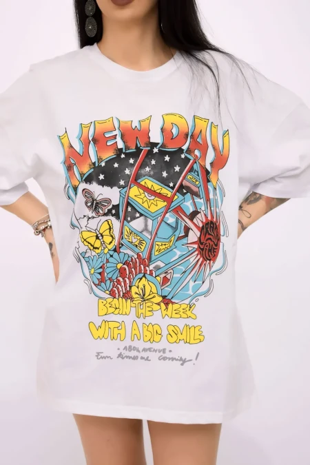 Tricou Dama 24332 Alb » Reina.Ro