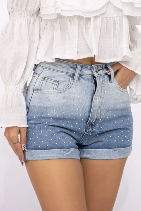 Blugi Scurti Dama TR446 Albastru » Reina.Ro