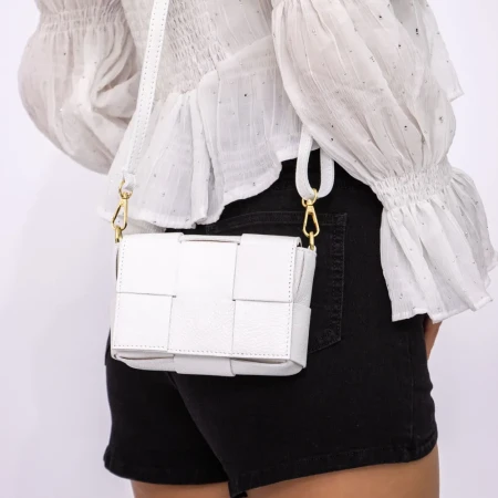 Geanta Dama din Piele Naturala GD22 Alb » Reina.Ro