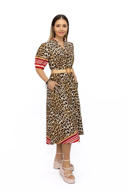 Rochie Dama H1985-C12 Leopard » Reina.Ro