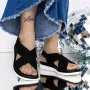 Sandale Dama cu Talpa Joasa 3GZ26 Negru » Reina.Ro
