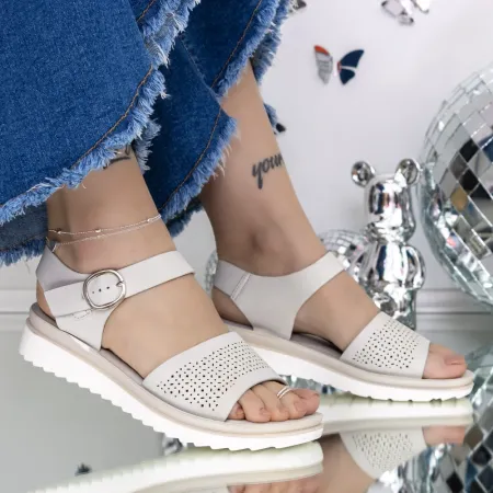 Sandale Dama cu Talpa Joasa 3GZ27 Gri » Reina.Ro
