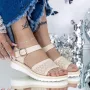 Sandale Dama cu Talpa Joasa 3GZ27 Bej » Reina.Ro