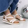 Sandale Dama cu Talpa Joasa 3GZ57 Alb » Reina.Ro