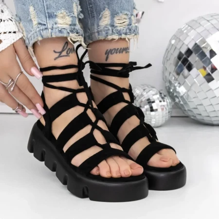 Sandale Dama cu Platforma 3HXS63 Negru » Reina.Ro