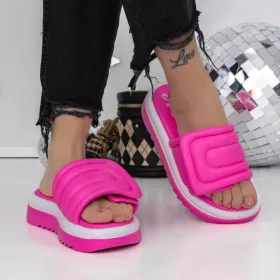 Papuci Dama cu Talpa Joasa 3GH22 Fucsia » Reina.Ro