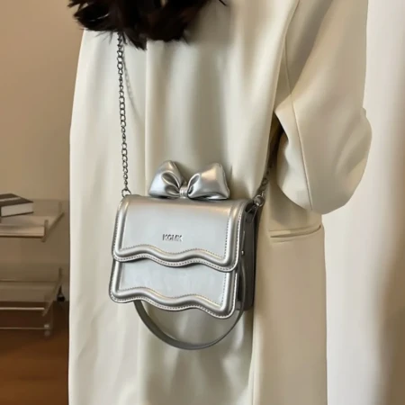 Geanta de mana 9852 Argintiu » Reina.Ro