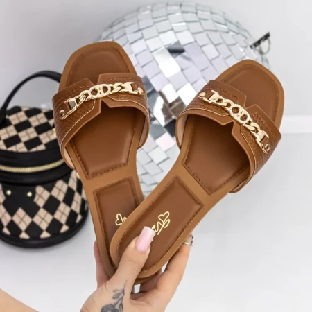 Papuci Dama cu Talpa Joasa 3MN10 Maro » Reina.Ro