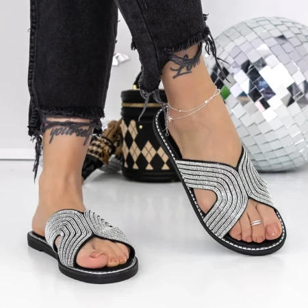 Papuci Dama cu Talpa Joasa 3PT17 Negru » Reina.Ro