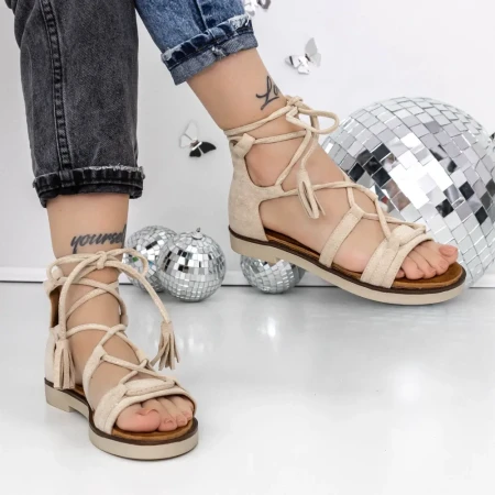 Sandale Dama cu Talpa Joasa 3H28 Bej » Reina.Ro