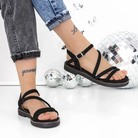 Sandale Dama cu Talpa Joasa 3H26 Negru » Reina.Ro