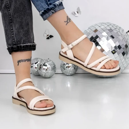 Sandale Dama cu Talpa Joasa 3H26 Bej » Reina.Ro