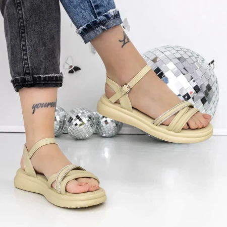 Sandale Dama cu Talpa Joasa 3AW293 Verde » Reina.Ro