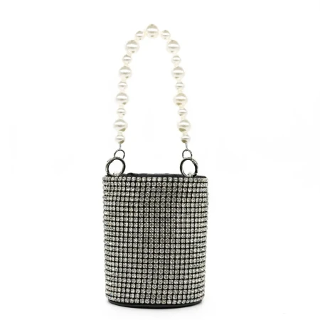 Geanta de mana BA012 Negru-Argintiu » Reina.Ro