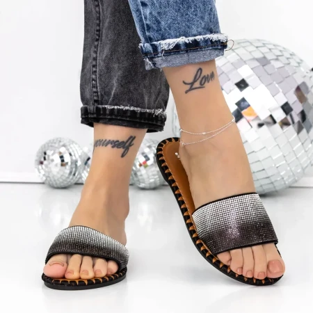 Papuci Dama cu Talpa Joasa 3BL1 Negru » Reina.Ro