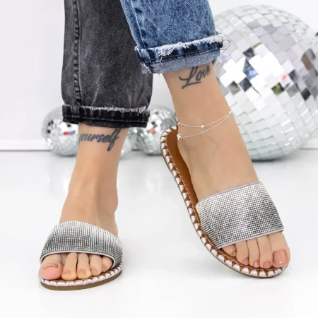 Papuci Dama cu Talpa Joasa 3BL1 Gri » Reina.Ro