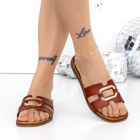 Papuci Dama cu Talpa Joasa 3GZ99 Maro » Reina.Ro