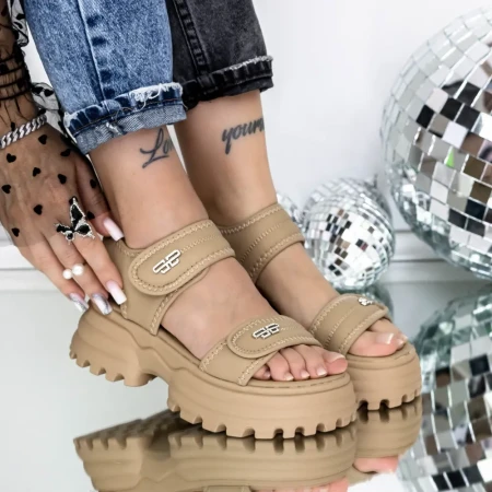 Sandale Dama cu Platforma 3AW306 Piersica » Reina.Ro