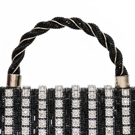 Geanta de mana 040 Negru-Argintiu » Reina.Ro