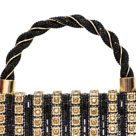 Geanta de mana 040 Negru-Auriu » Reina.Ro