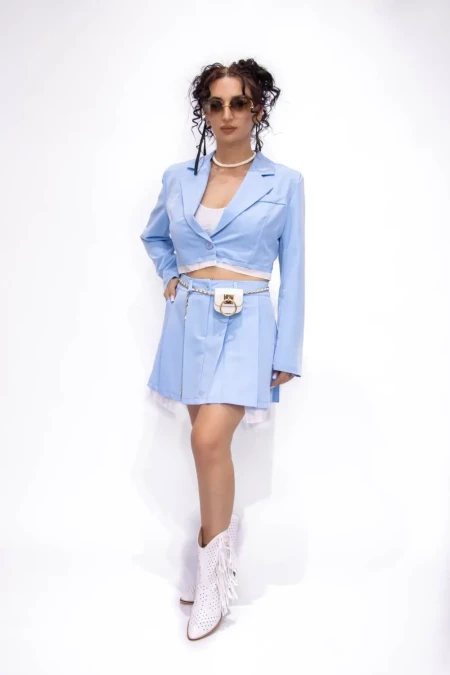 Compleu Dama 2 Piese 3758-1 Albastru » Reina.Ro