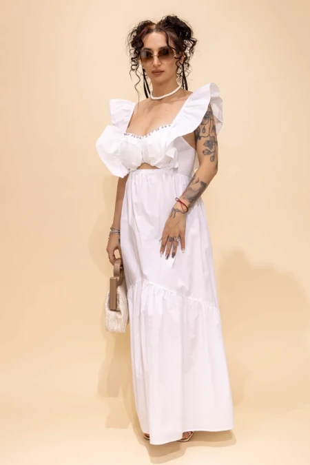 Rochie Dama L303-6899 Alb » Reina.Ro