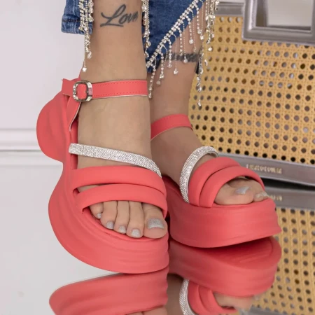 Sandale Dama cu Talpa Joasa 3WL266 Piersica » Reina.Ro