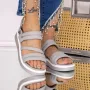 Sandale Dama cu Talpa Joasa 3AW281 Gri » Reina.Ro