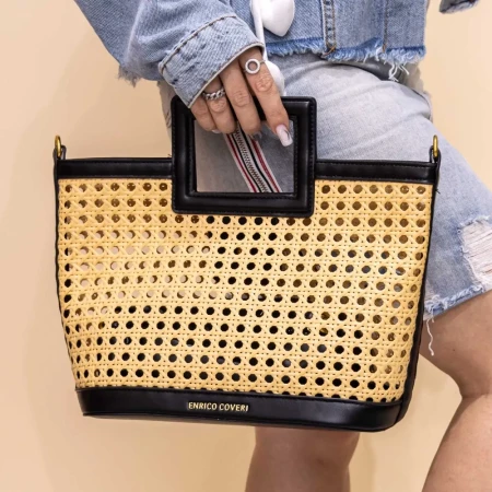 Geanta de mana 2 Piese EC6068 Negru » Reina.Ro