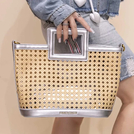 Geanta de mana 2 Piese EC6068 Argintiu » Reina.Ro