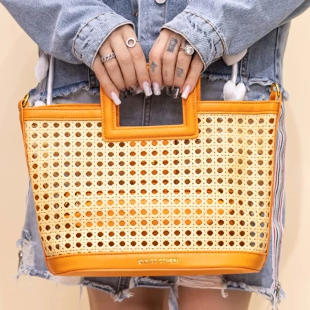 Geanta de mana 2 Piese EC6068 Portocaliu » Reina.Ro