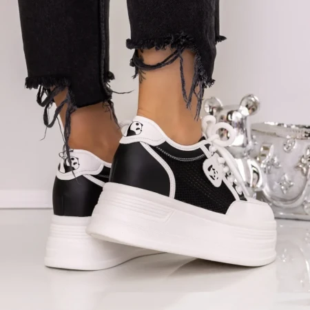 Pantofi Sport Dama cu Platforma 717-31 Negru | Mei » Reina.Ro