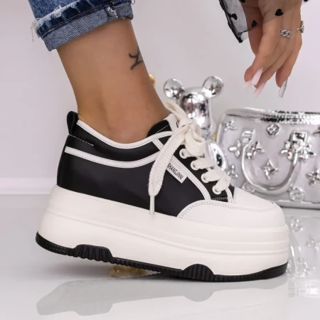 Pantofi Sport Dama cu Platforma 1659-1 Negru | Mei » Reina.Ro