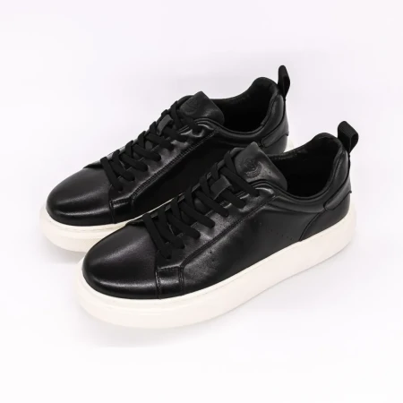 Pantofi Sport Barbati din piele naturala 3209 Negru | Ad... » Reina.Ro