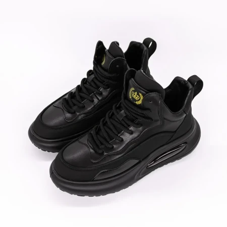 Pantofi Sport Barbati din piele naturala 83107 Negru | A... » Reina.Ro