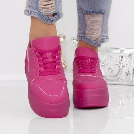 Pantofi Sport Dama cu Platforma 3AL28 Roz | Mei » Reina.Ro