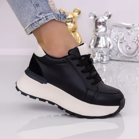 Pantofi Sport Dama cu Platforma 3AL10 Negru | Mei » Reina.Ro