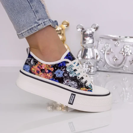 Pantofi Sport Dama cu Platforma 3AL19 Albastru | Mei » Reina.Ro