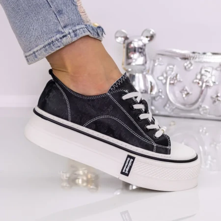 Pantofi Sport Dama cu Platforma 3AL20 Negru | Mei » Reina.Ro
