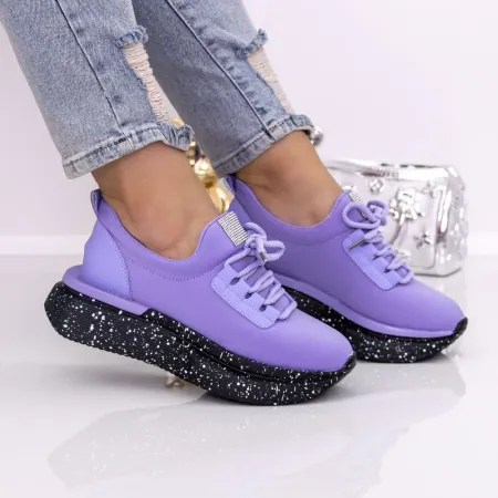 Pantofi Sport Dama cu Platforma 3AL21 Mov | Mei » Reina.Ro