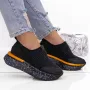 Pantofi Sport Dama cu Platforma 3AL22 Negru-Portocaliu |... » Reina.Ro
