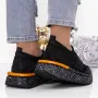 Pantofi Sport Dama cu Platforma 3AL22 Negru-Portocaliu |... » Reina.Ro
