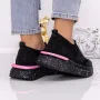 Pantofi Sport Dama cu Platforma 3AL22 Negru-Mov | Mei » Reina.Ro