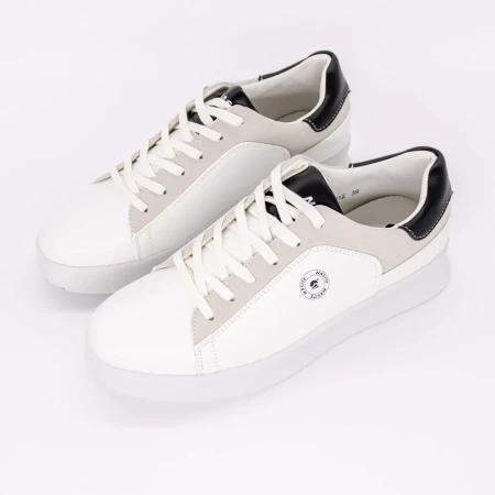 Pantofi Sport Barbati 61212 Alb-Negru | Fashion » Reina.Ro