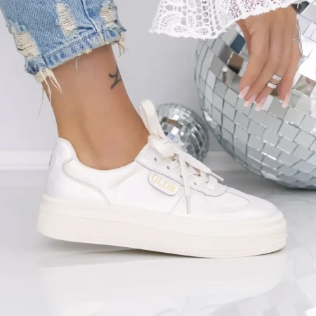 Pantofi Sport Dama cu Platforma L920-2 Bej | Mei » Reina.Ro